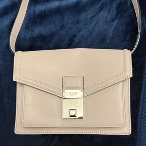 Ted Baker Taupe Crossbody Bag with Silver Clasp